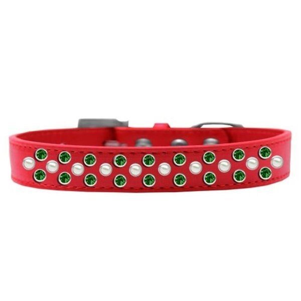 Sprinkles Pearl & Emerald Green Crystals Dog CollarRed Size 16, Unconditional Love, Mfr#: UN812435